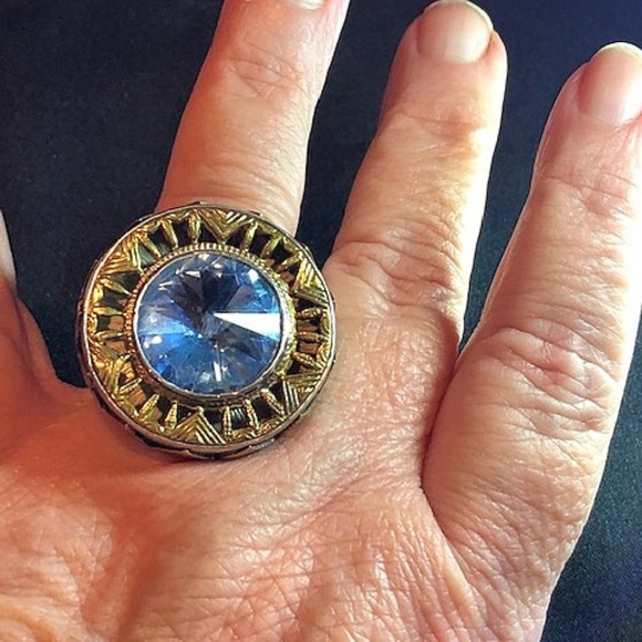 Mars & Valentine Vintage HUGE Mixed Metal Ring Size 8 ART TO WEAR - Picture 6 of 16